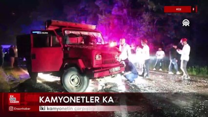 Rize'de iki kamyonetin çarpıştığı kazada yaralılar var