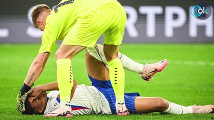 Mbappé se revienta la nariz en el Austria-Francia