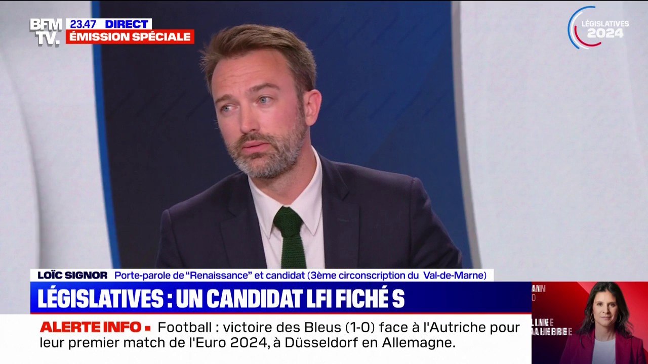 Législatives: Loïc Signor, porte-parole de Renaissance, affirme "ne pas soutenir" la candidature de Jérôme Cahuzac