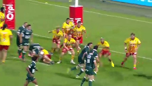 TOP 14 - Essai de Emilien GAILLETON (SP) - Section Paloise - USA Perpignan