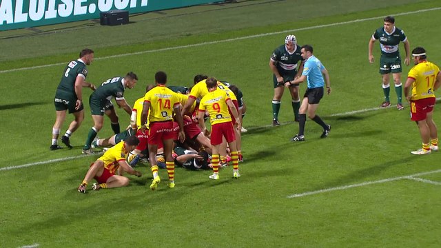 TOP 14 - Essai de Lorencio BOYER GALLARDO (USAP) - Section Paloise - USA Perpignan