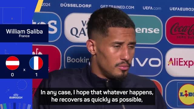 Saliba sends best wishes to captain Mbappé