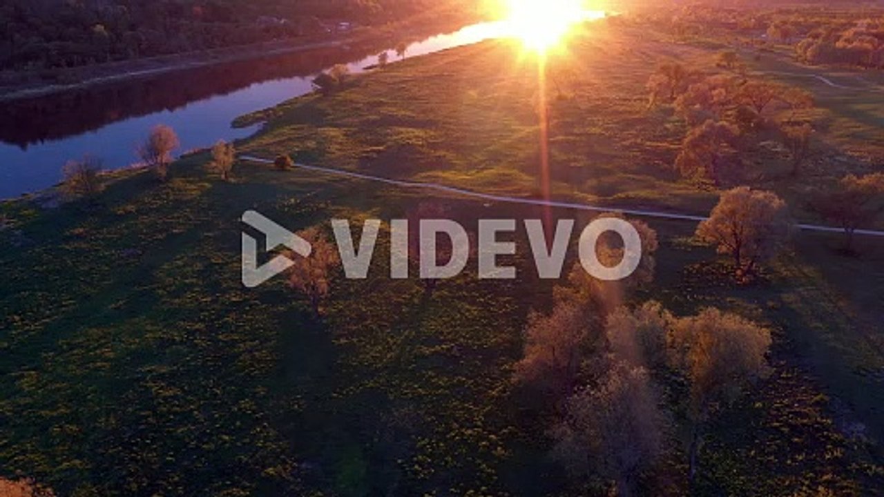 Drone aerial view of beautiful park in Kaunas, Lithuania
