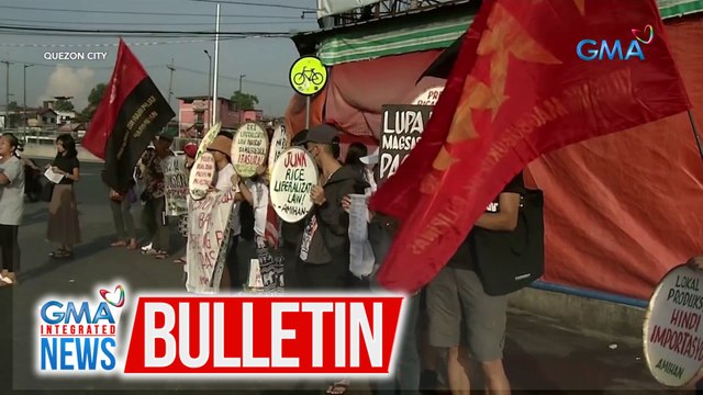 Protesta dahil sa mataas na presyo ng bigas, isinagawa sa tapat ng LITEX Market | GMA Integrated News Bulletin