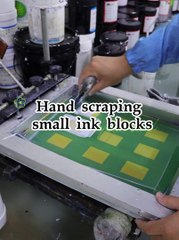 Hand scraping small ink blocks
