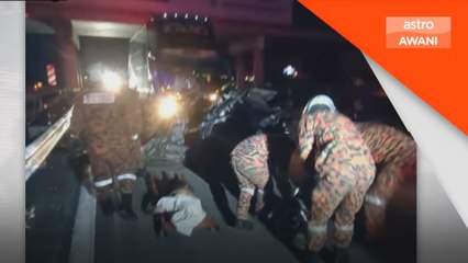 Penumpang maut tersepit, kereta langgar belakang bas ekspres