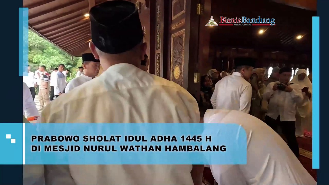 Prabowo Sholat Idul Adha 1445 H di Mesjid Nurul Wathan Hambalang