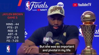 Brown pays emotional tribute to late Grandma after NBA Finals triumph
