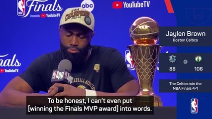 Jaylen Brown speechless at MVP award