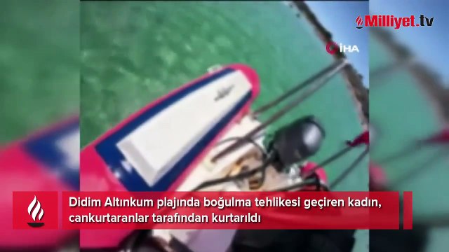 Boğulma tehlikesi geçiren kadının o anları kaydedildi