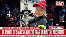 Murió Lorenzo Somaschini, el piloto de nueve años que había sufrido un terrible accidente