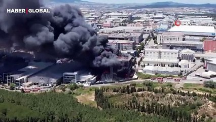 Tuzla’da yanan fabrikadan yeni görüntüler
