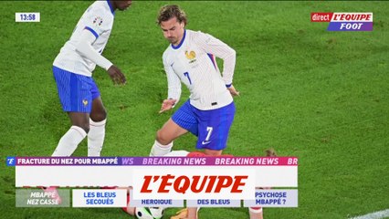 Griezmann en sang après avoir percuté un panneau publicitaire - Foot - Euro 2024 - Bleus