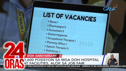 2,600 posisyon sa mga DOH hospital at facilities, alok sa job fair | 24 Oras
