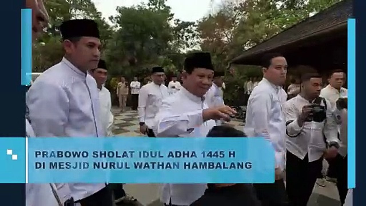 Prabowo Sholat Idul Adha 1445 H di Mesjid Nurul Wathan Hambalang