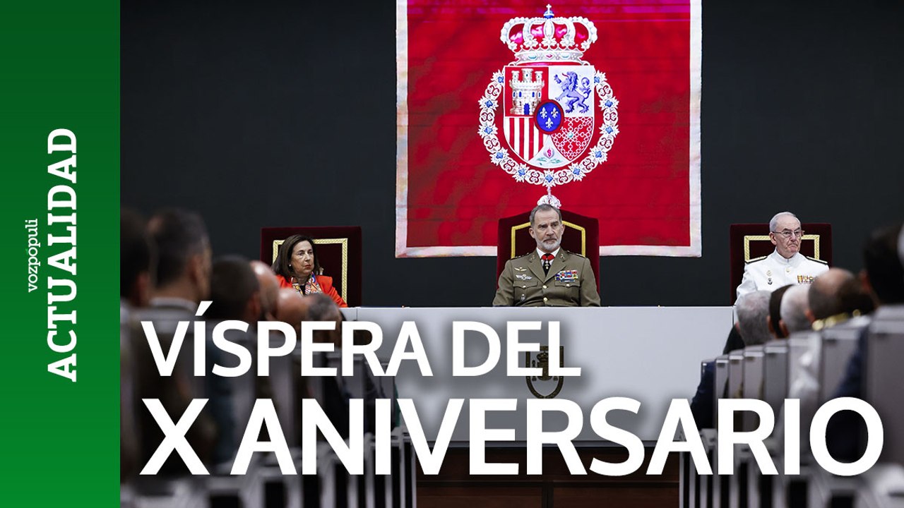 Felipe VI, ante la cúpula militar en la víspera del X aniversario de su proclamación
