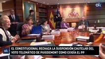 El Constitucional rechaza la suspensión cautelar del voto telemático de Puigdemont como exigía el PP
