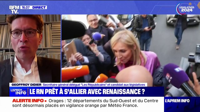 Alliance LR/Renaissance: Je crois que la droite doit rester indépendante , souligne Geoffroy Didier (LR)