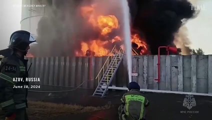 Ukrainian Drone Attack Sparks Huge Blaze at Oil Facility in Southern Russia