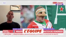 Le masque en mousse d'Imanol Harinordoquy - Foot - Blessure Mbappé