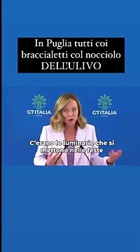 G7, la premier Meloni scivola sul nocciolo di ulivo (che è di olive): bacchettata da Lucarelli