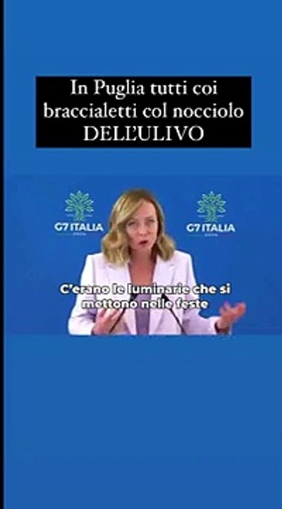 G7, la premier Meloni "scivola" sul nocciolo di ulivo (che è di olive): bacchettata da Lucarelli
