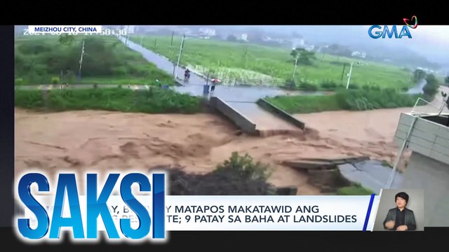 Tulay, bumigay matapos makatawid ang isang residente; 9 patay sa baha at landslides | Saksi