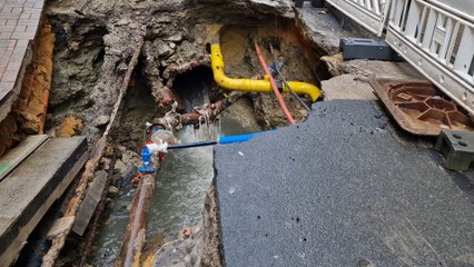 La rue Joseph Stranard à Gosselies s'est effondrée en raison de la pluie