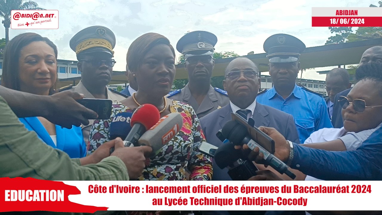 Côte d'Ivoire - lancement officiel des épreuves du Baccalauréat 2024 au Lycée Technique d'Abidjan-Cocody