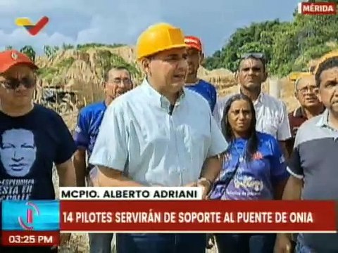 Gobierno regional inspecciona los trabajos de construcción del puente Onia en el estado Mérida