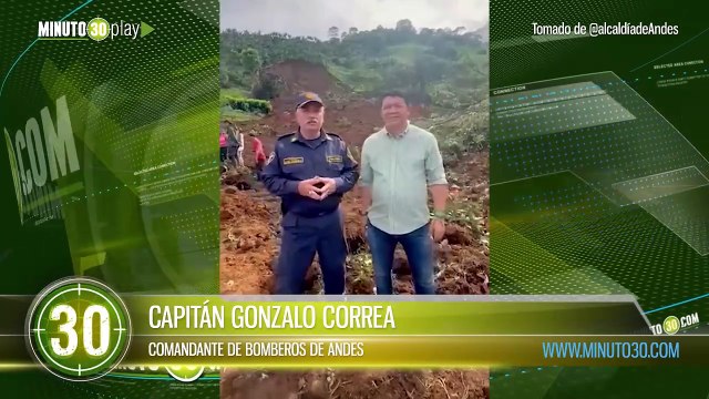Fontanero quedó sepultado tras deslizamiento de tierra en Andes, Antioquia