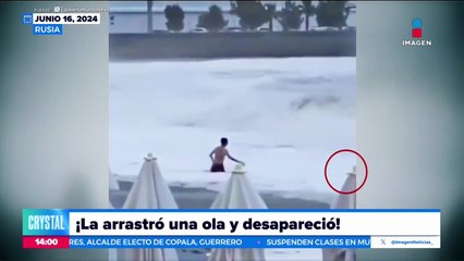 VIDEO: Mujer es arrastrada por ola y desaparece