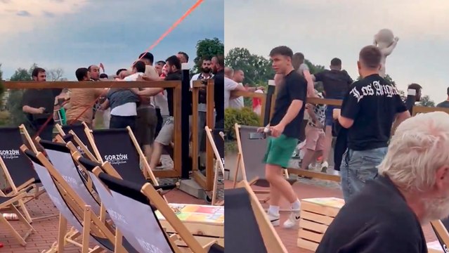 Turquía vs Georgia el duelo más 'violento' de la Eurocopa; así los golpes ahora en el Fan Fest