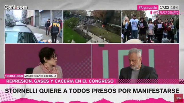 Nora Longo, una de las manifestantes liberadas, contó que la detuvieron por filmar