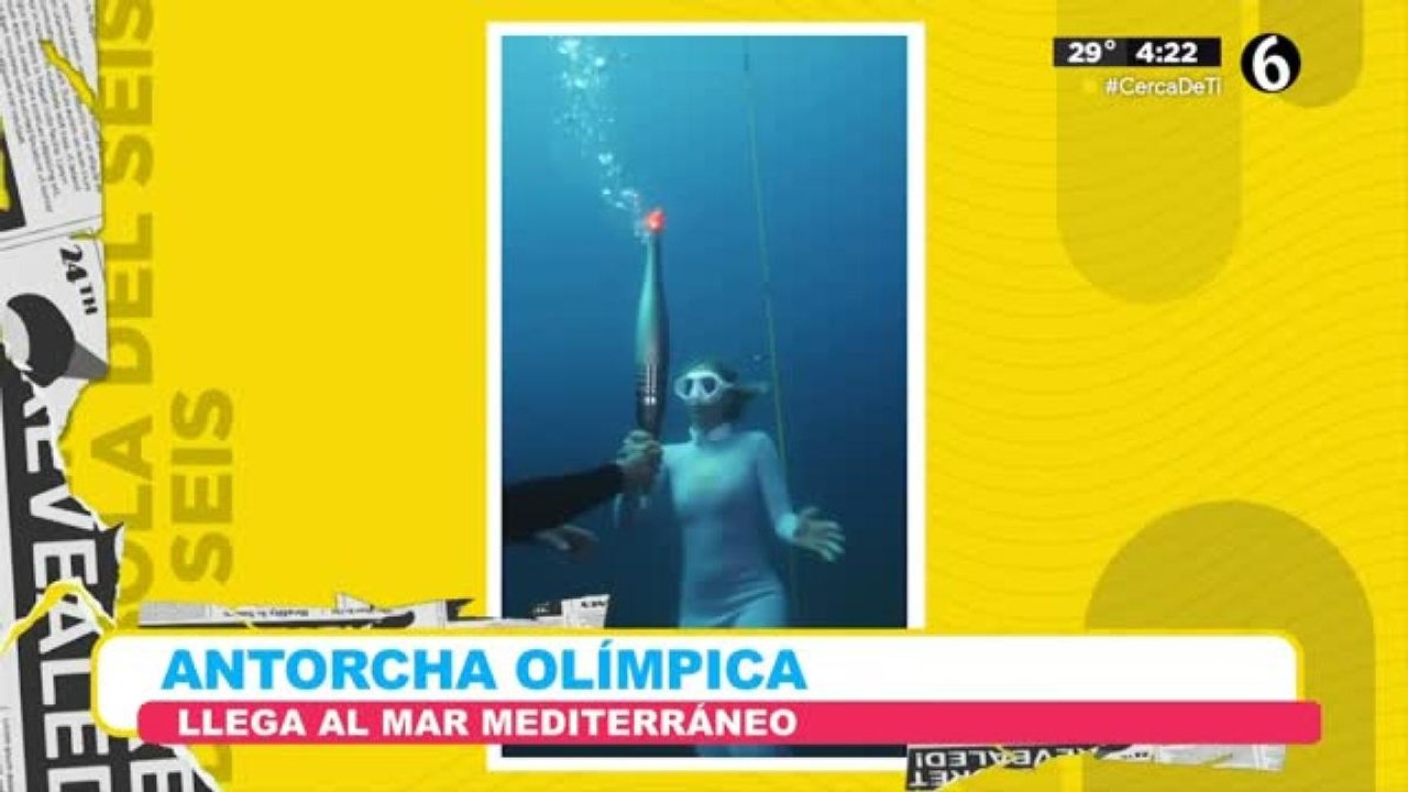 Antorcha olímpica llega al mar mediterráneo