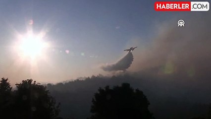 Dünden beri alevlere teslim olan Çanakkale'de yangının ilerlemesi durduruldu