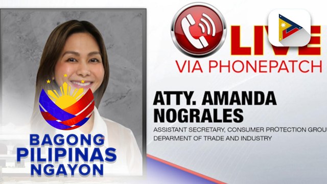 Panayam kay DTI Consumer Protection Group Asec. Amanda Nograles tungkol sa pagpigil sa ilegal na pagtitinda sa—at paggamit ng—vape products ng kabataan