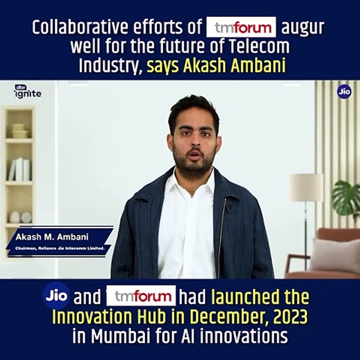 Akash Ambani, the chairman of Reliance Jio, shares his thoughts during the DTW-24 Global Summit in Copenhagen.