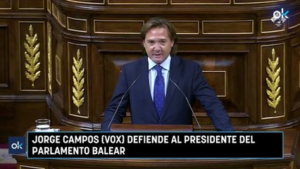 Jorge Campos (Vox) defiende al presidente del Parlamento balear