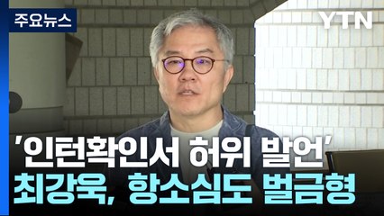 '인턴확인서 허위 발언' 최강욱, 항소심도 벌금형 / YTN