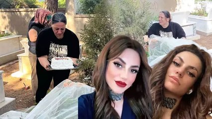 Öldürülen kızı İlayda Alkan'ın doğum gününü mezarı başında pastayla kutladı