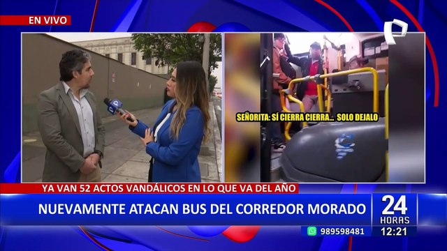 ATU solicita presencia policial en rutas del Corredor Morado