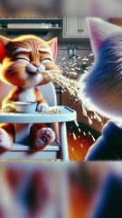 Kitten Party After Exhausted Mother Cat Meltdown #funny #catlover #cuteanimals #cartoon