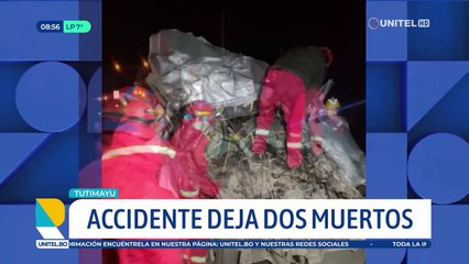 Dos fallecidos tras el choque de un minibús contra la parte trasera de un camión en la ruta Cochabamba – Santa Cruz