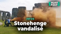 Les pierres de Stonehenge peintes en orange par des militants écologistes Just Stop Oil