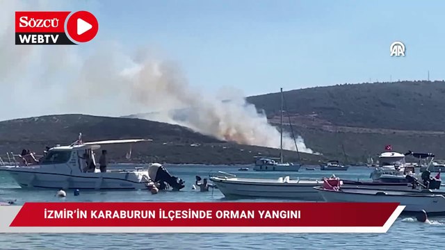 İzmir'in Karaburun ilçesinde orman yangını çıktı