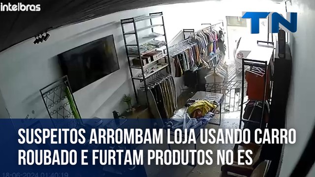 Suspeitos arrombam loja usando carro roubado e furtam produtos no ES