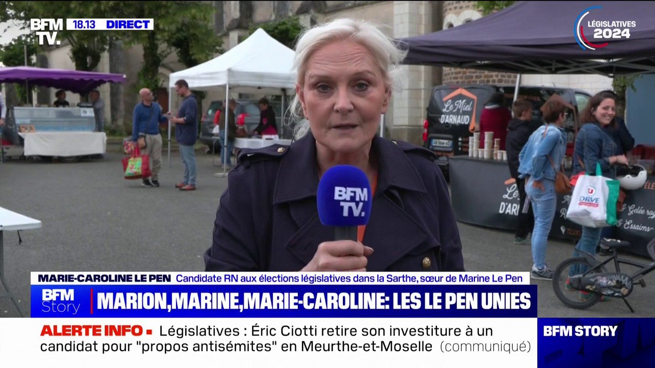 "Au Rassemblement National et en politique s'appeler Le Pen c'est bien"  réagit Marie-Caroline Le Pen sur sa candidature aux élections législatives