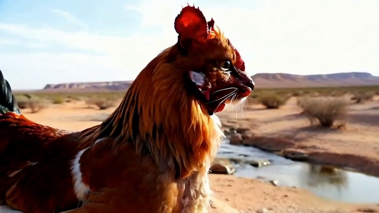 Rooster cum cat. This is the natural/genuine clip