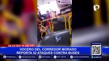 Centro de Lima: vándalos atacan a pedradas bus del Corredor Morado